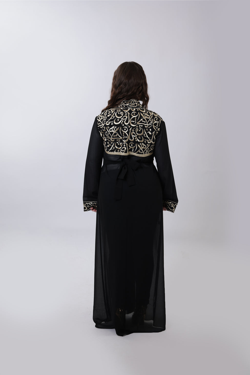 Wallada — Arabic Calligraphy Tatreez Abaya | Black