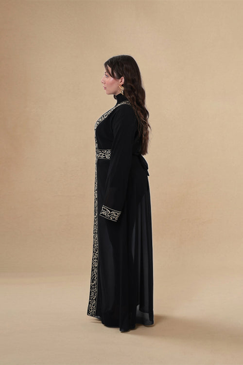 Atikah — Arabic Calligraphy Abaya | Black