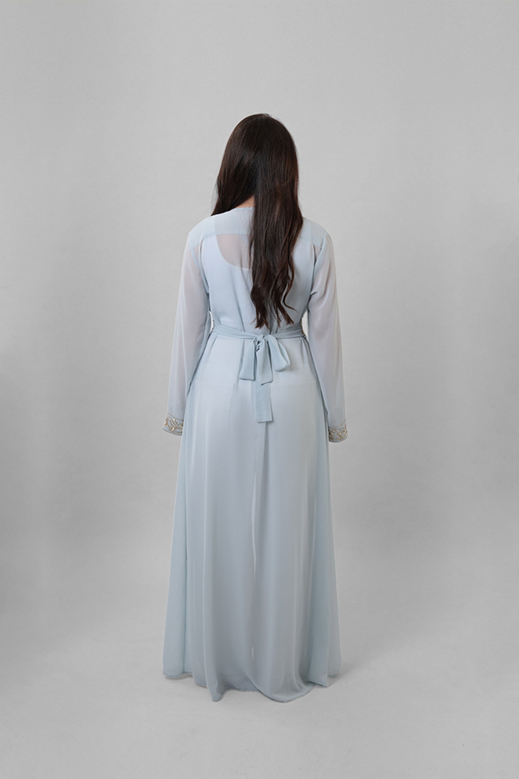 Atikah — Arabic Calligraphy Abaya | Sky-Blue