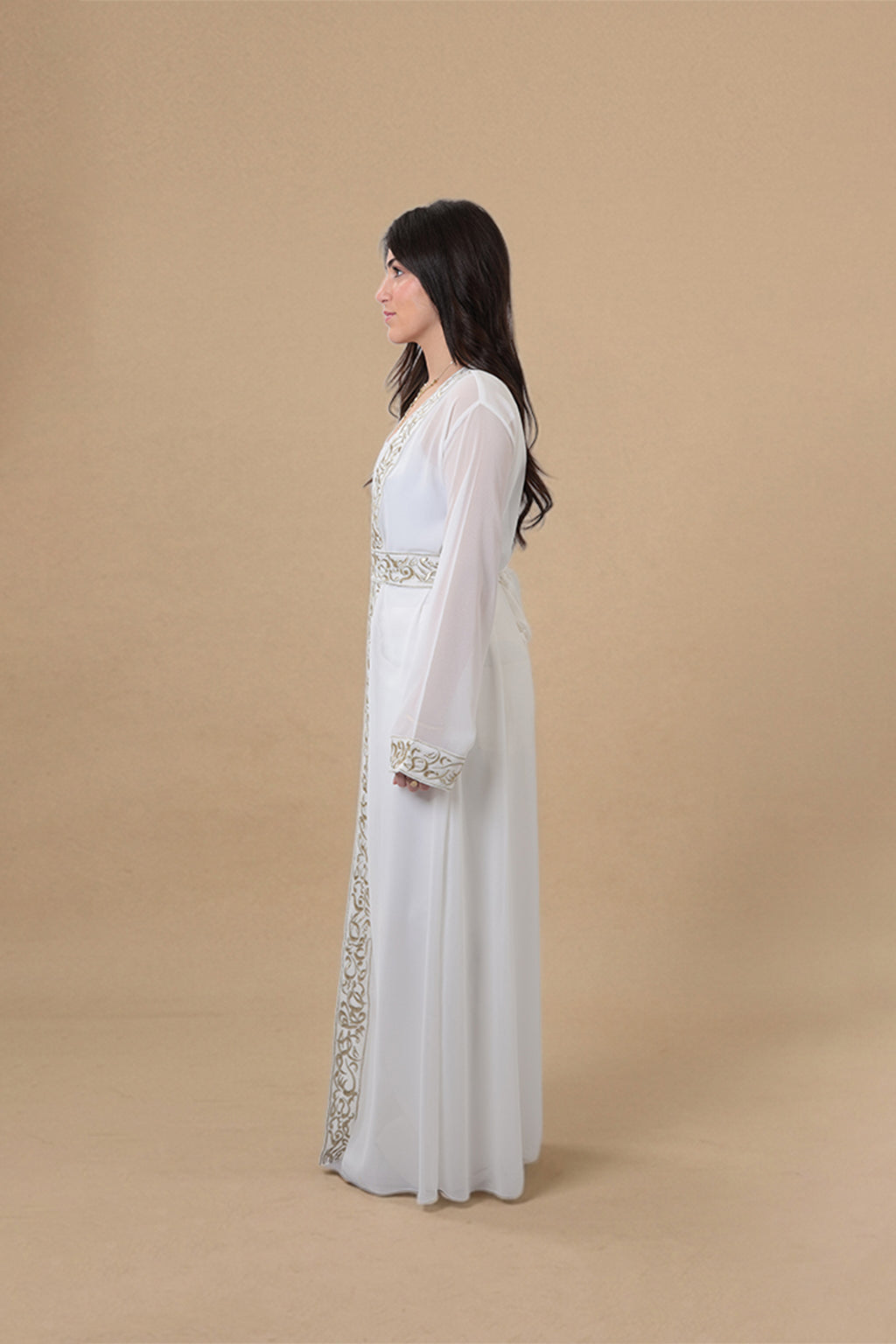 Atikah — Arabic Calligraphy Abaya | White