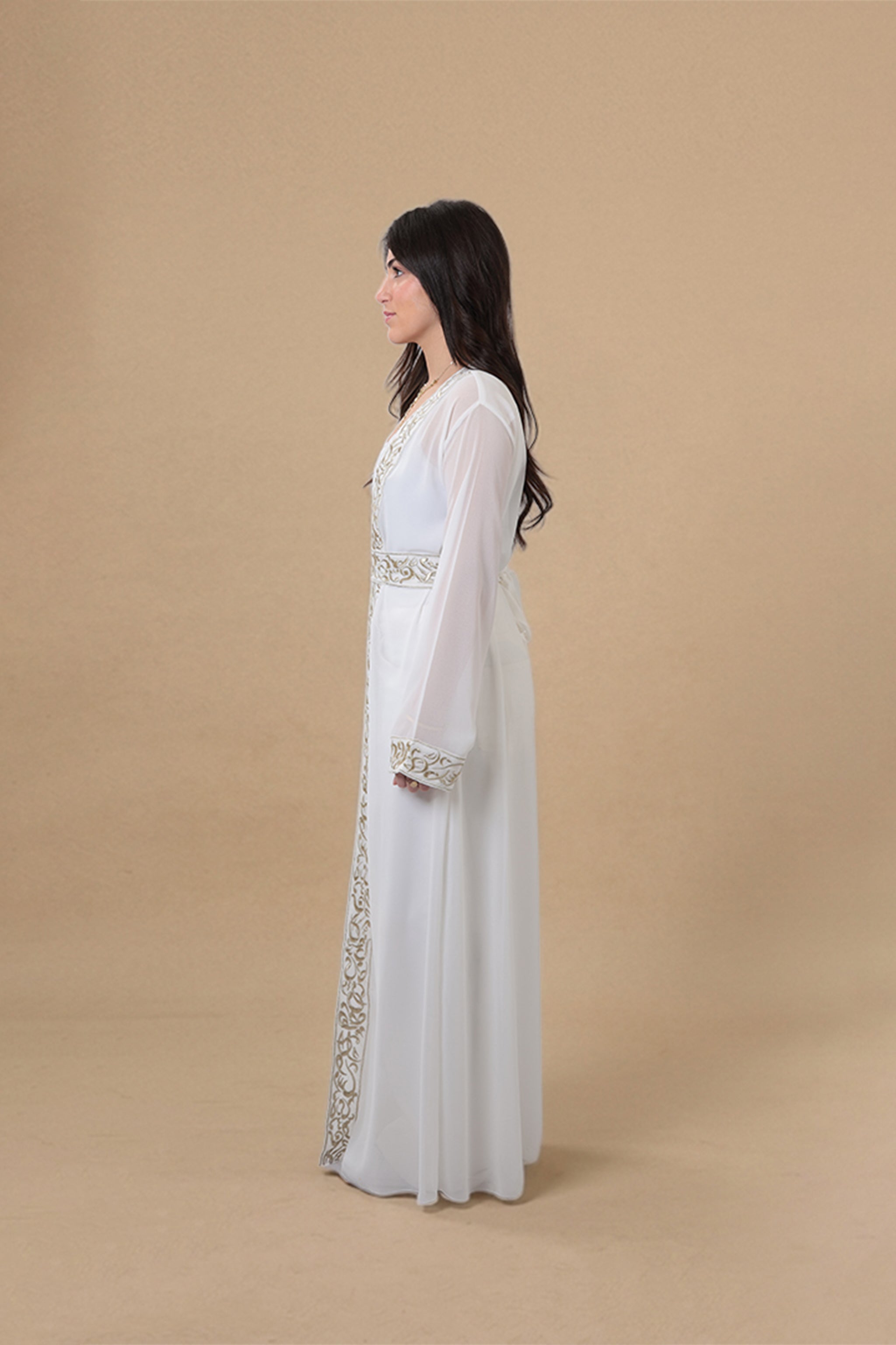 Atikah — Arabic Calligraphy Abaya | White