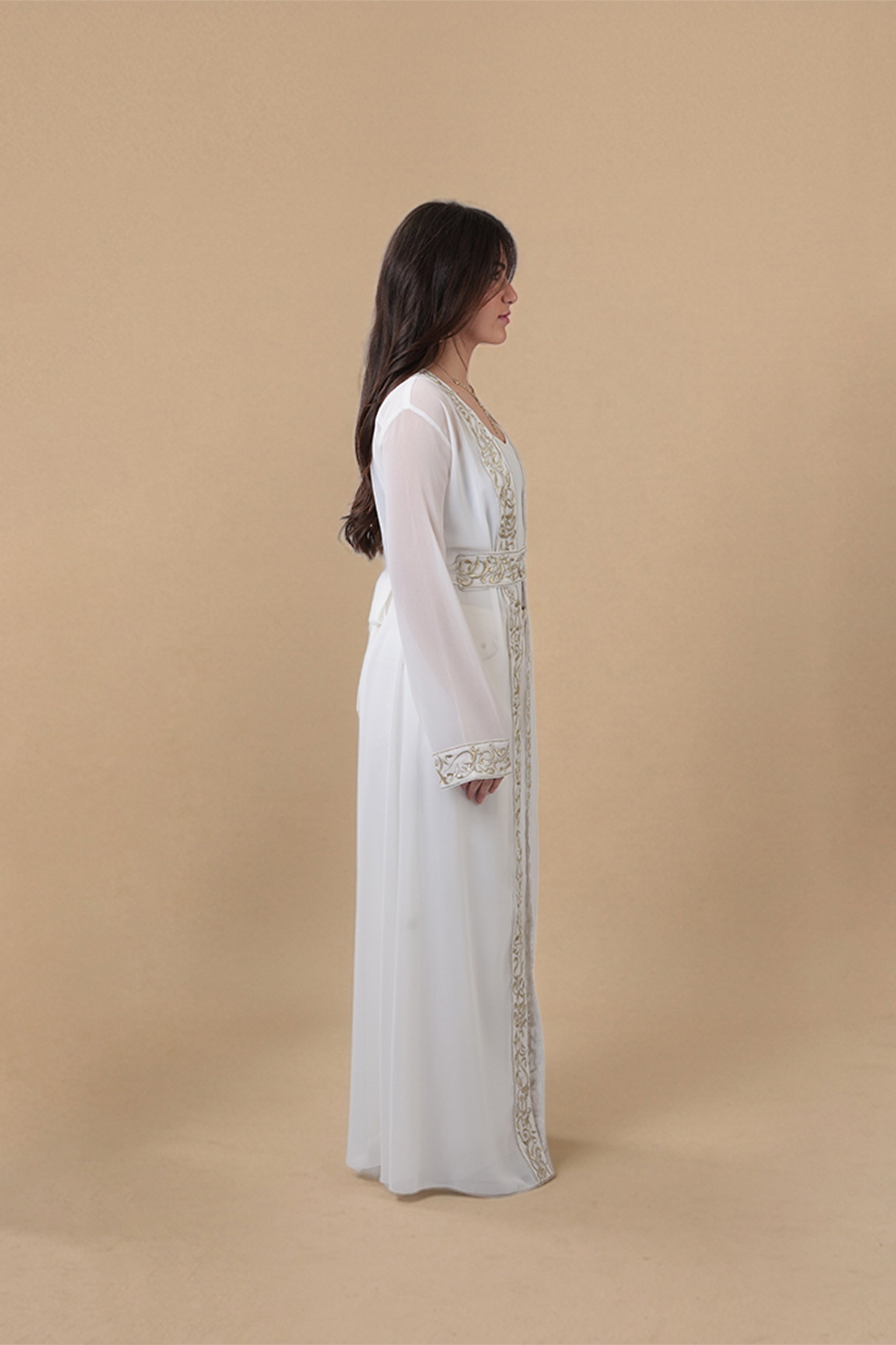 Atikah — Arabic Calligraphy Abaya | White