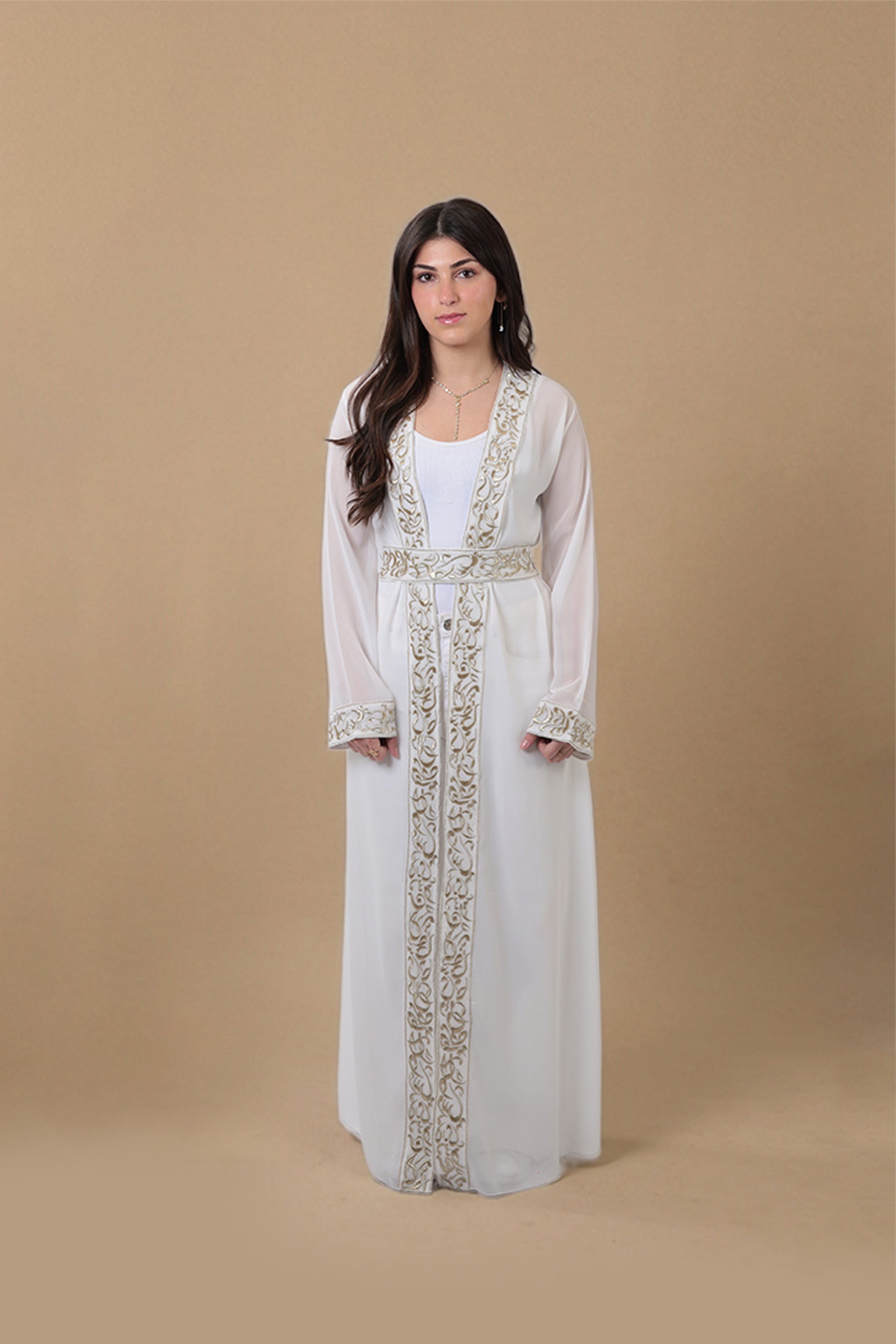 Atikah — Arabic Calligraphy Abaya | White