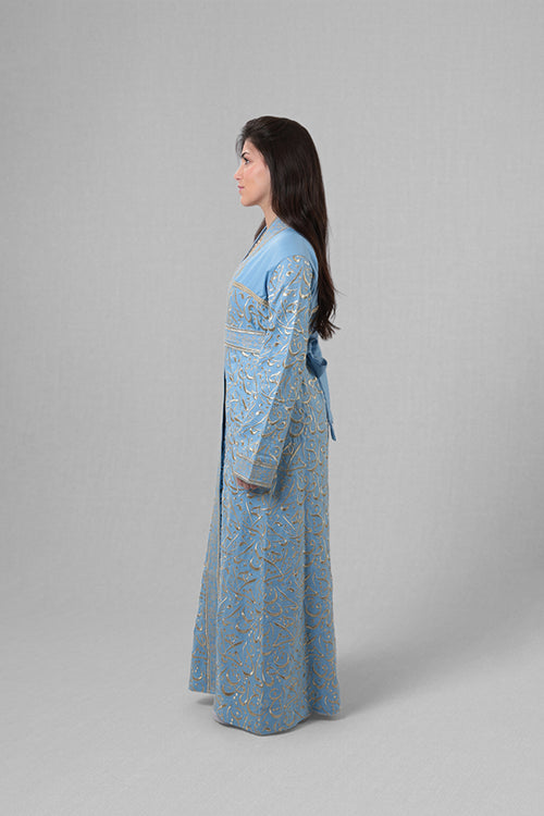 Asmahan — Arabic Calligraphy Abaya (Full Body) | Blue