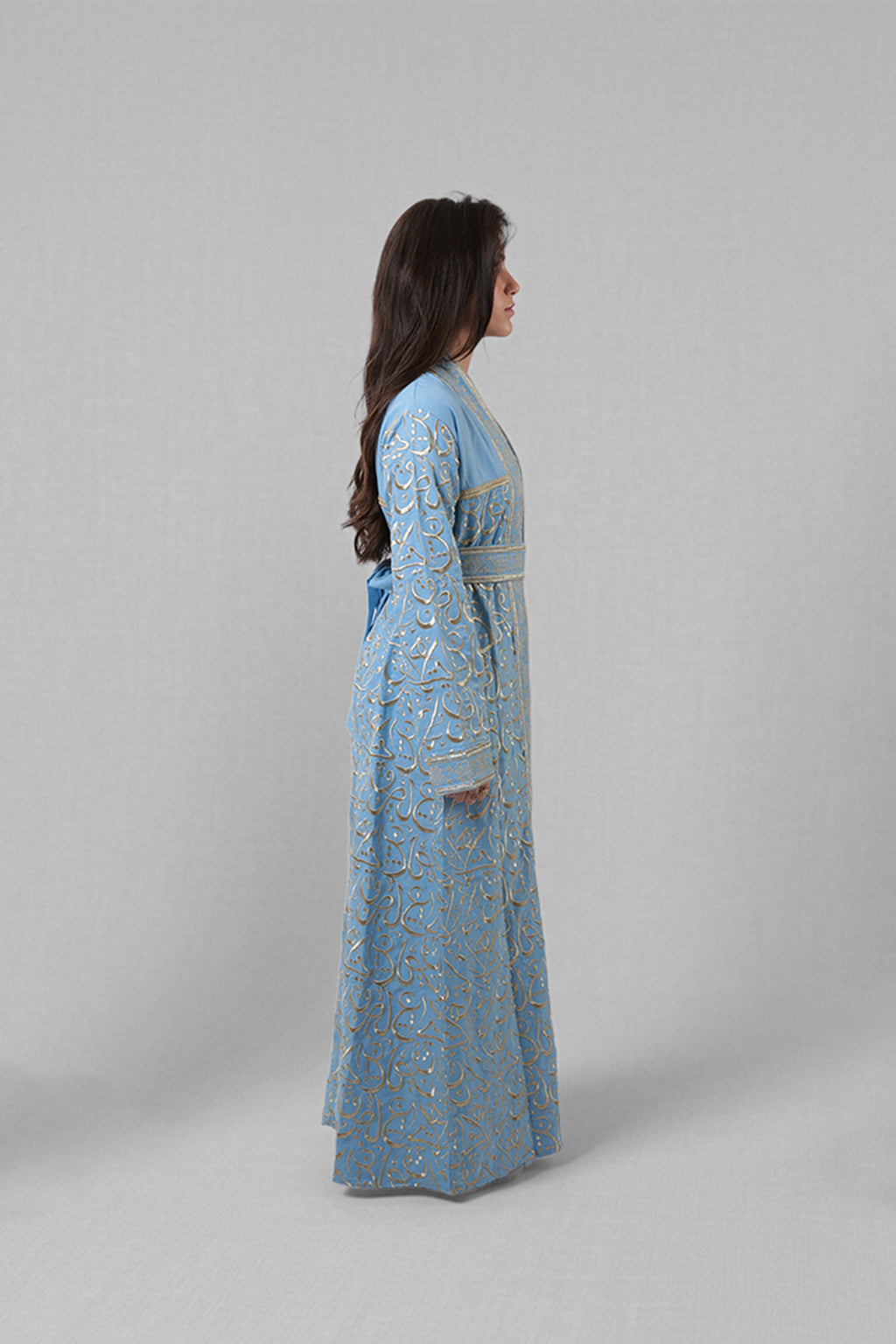 Asmahan — Arabic Calligraphy Abaya (Full Body) | Blue