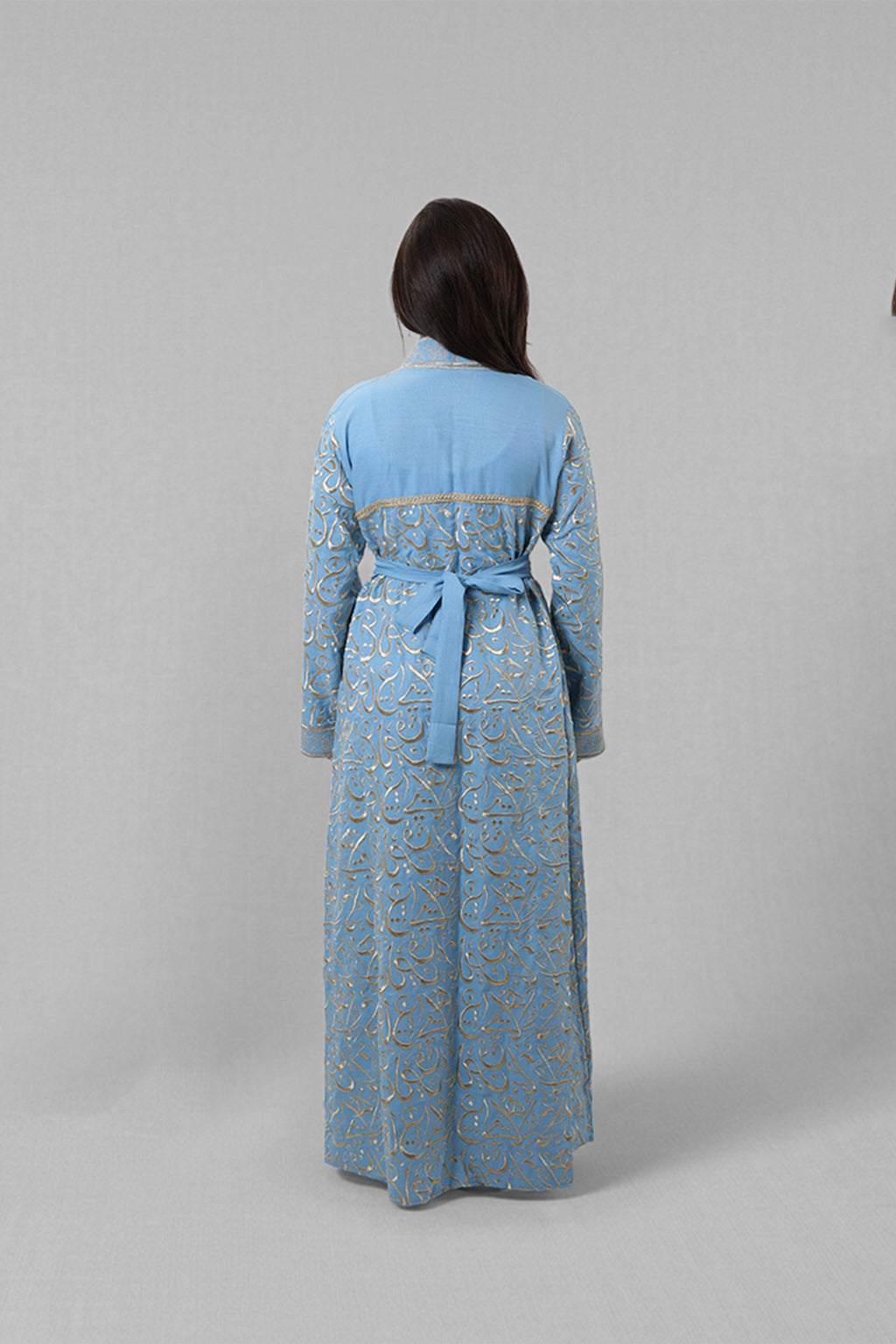 Asmahan — Arabic Calligraphy Abaya (Full Body) | Blue