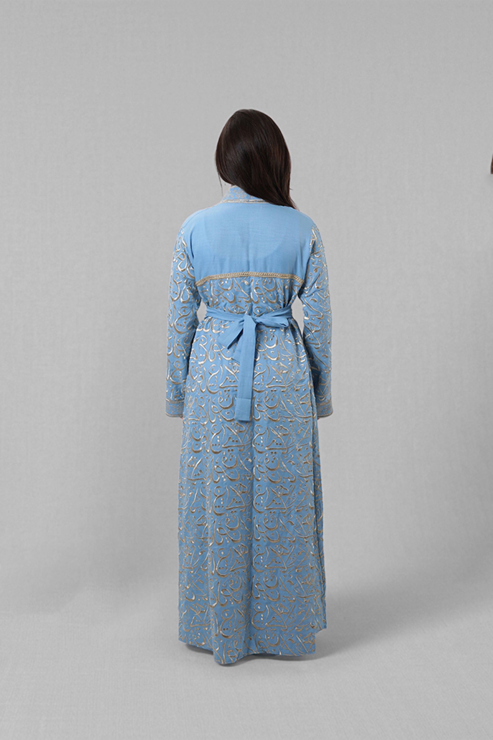 Asmahan — Arabic Calligraphy Abaya (Full Body) | Blue