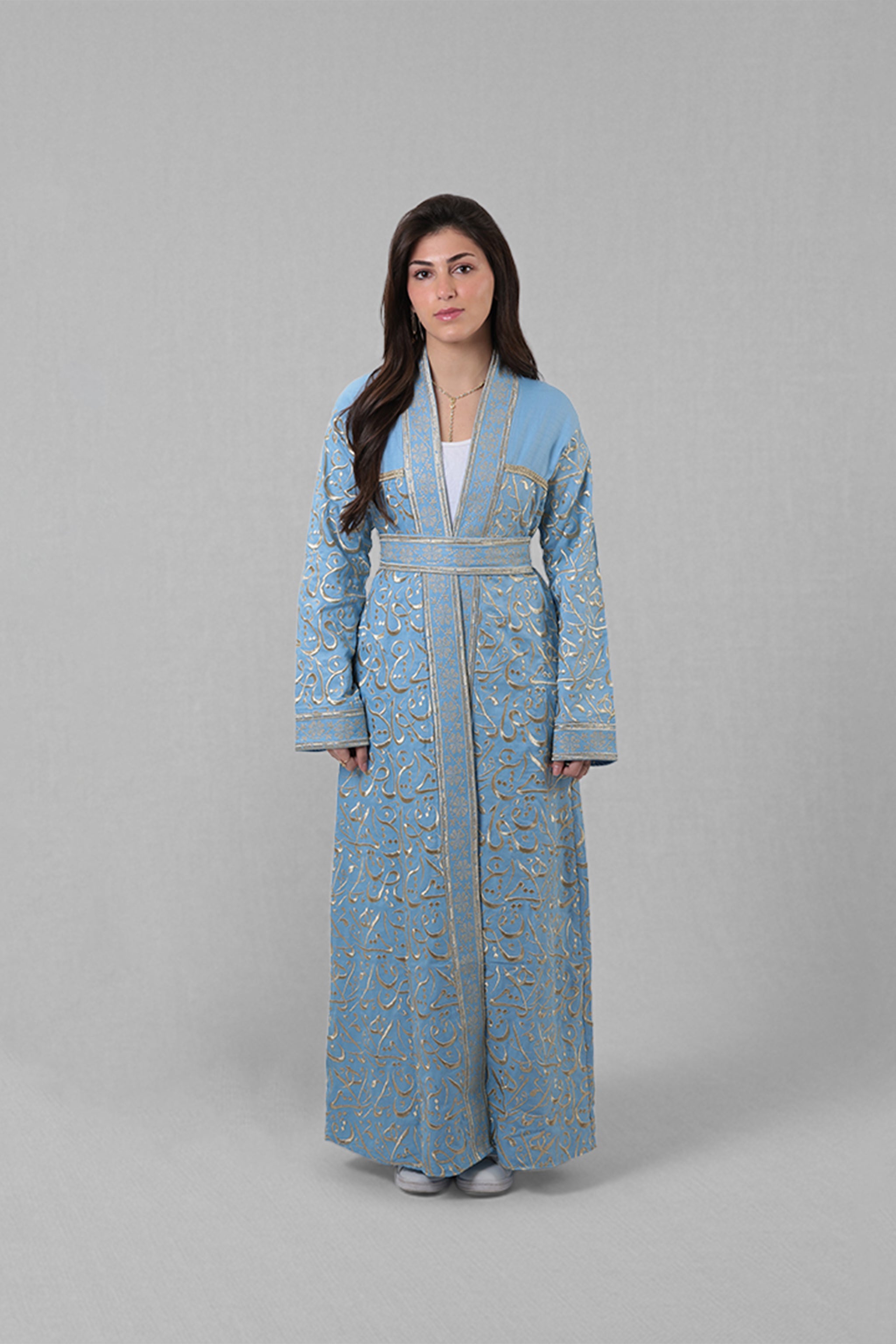Asmahan — Arabic Calligraphy Abaya (Full Body) | Blue