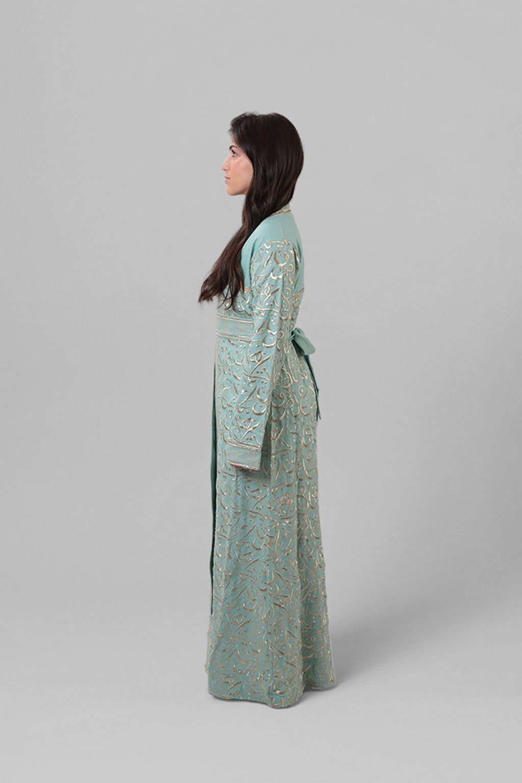 Asmahan — Arabic Calligraphy Abaya (Full Body) | Green