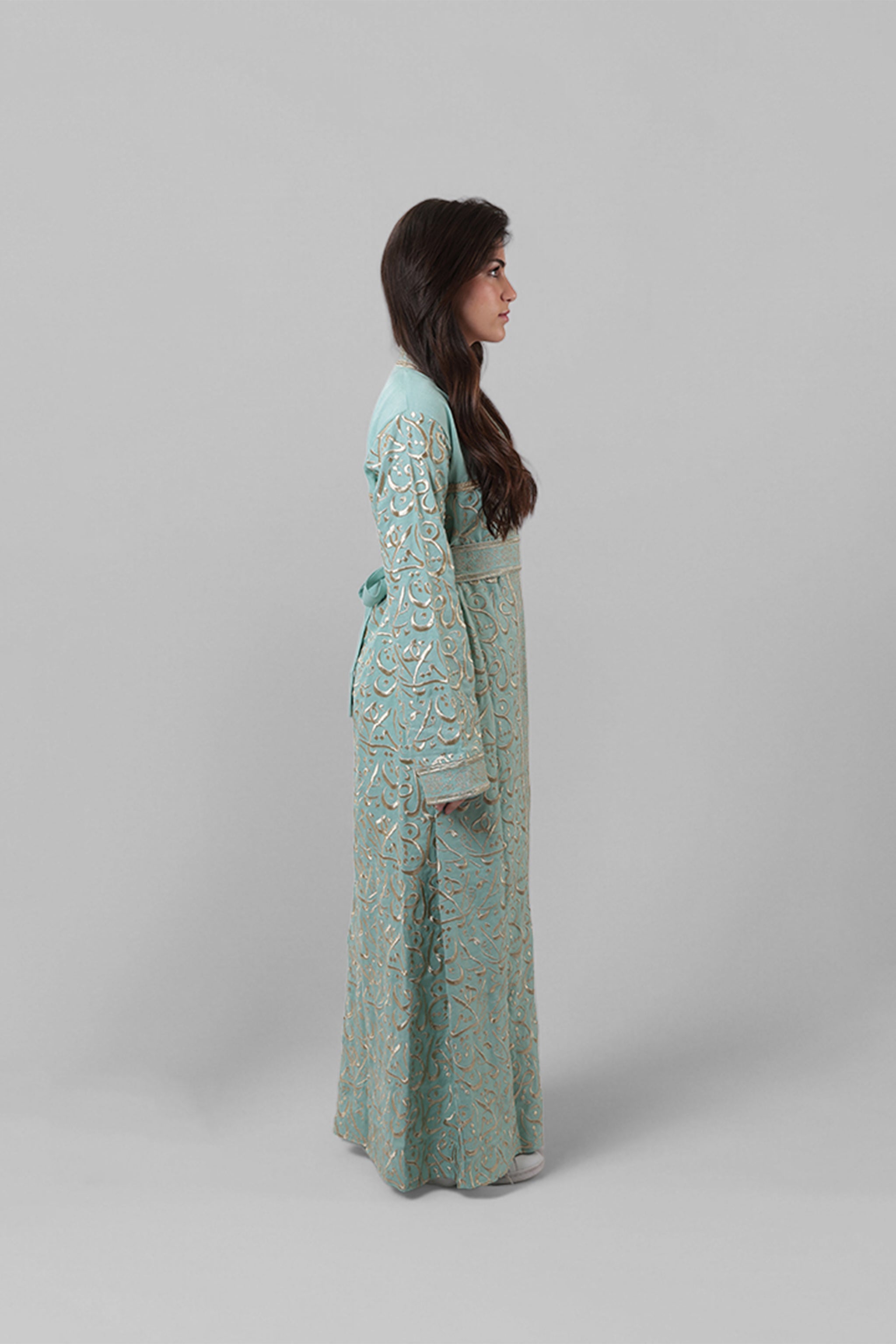 Asmahan — Arabic Calligraphy Abaya (Full Body) | Green