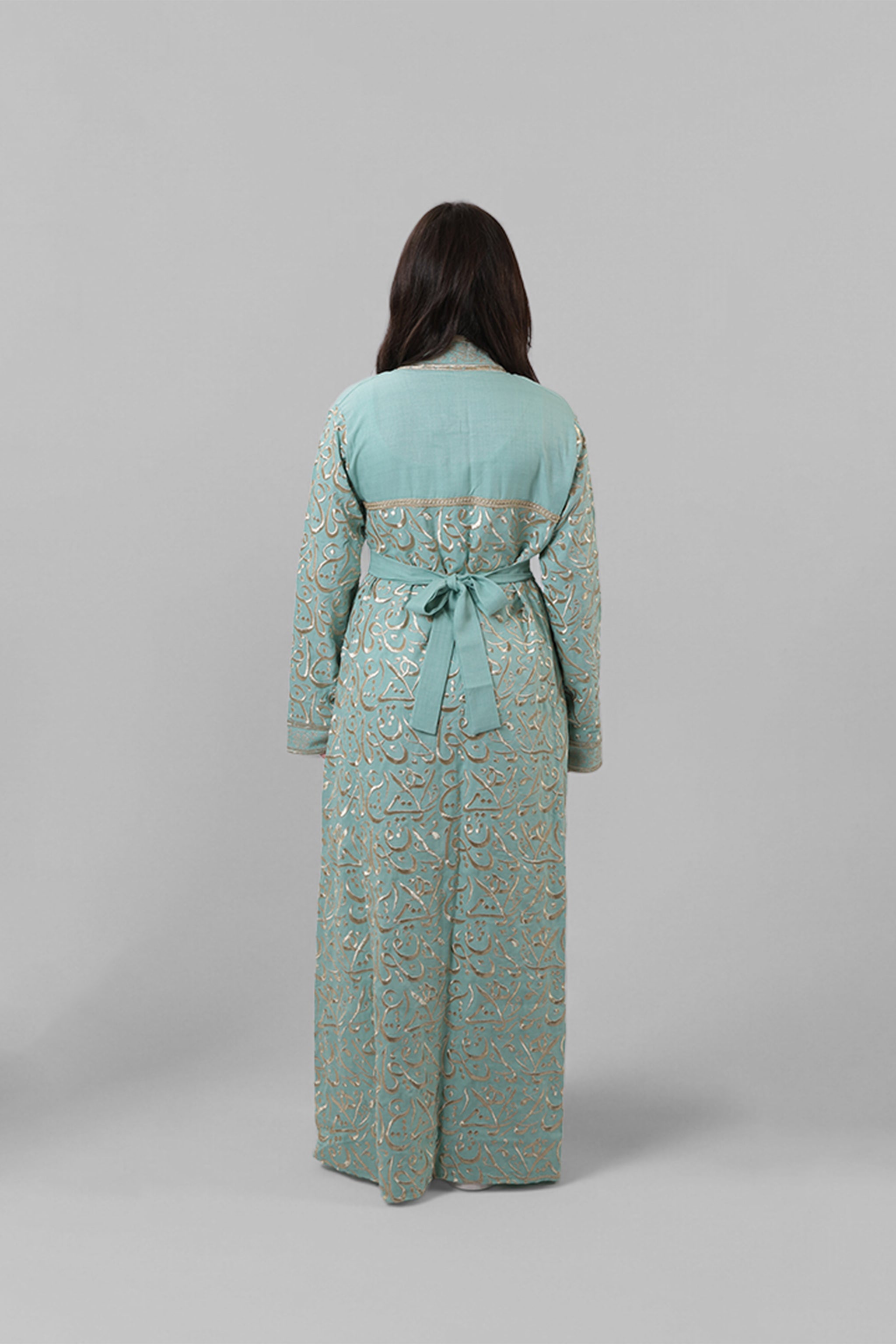 Asmahan — Arabic Calligraphy Abaya (Full Body) | Green