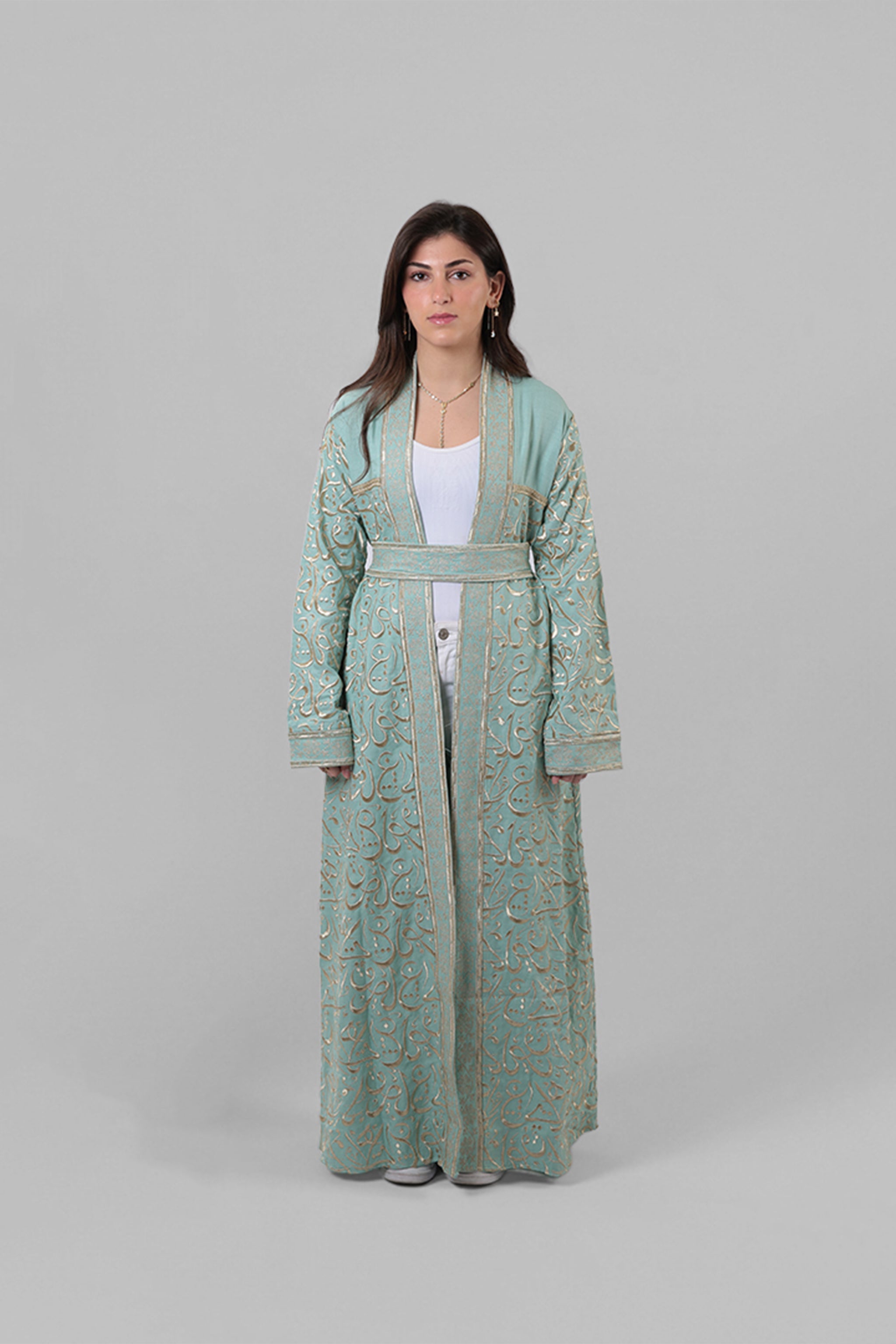 Asmahan — Arabic Calligraphy Abaya (Full Body) | Green