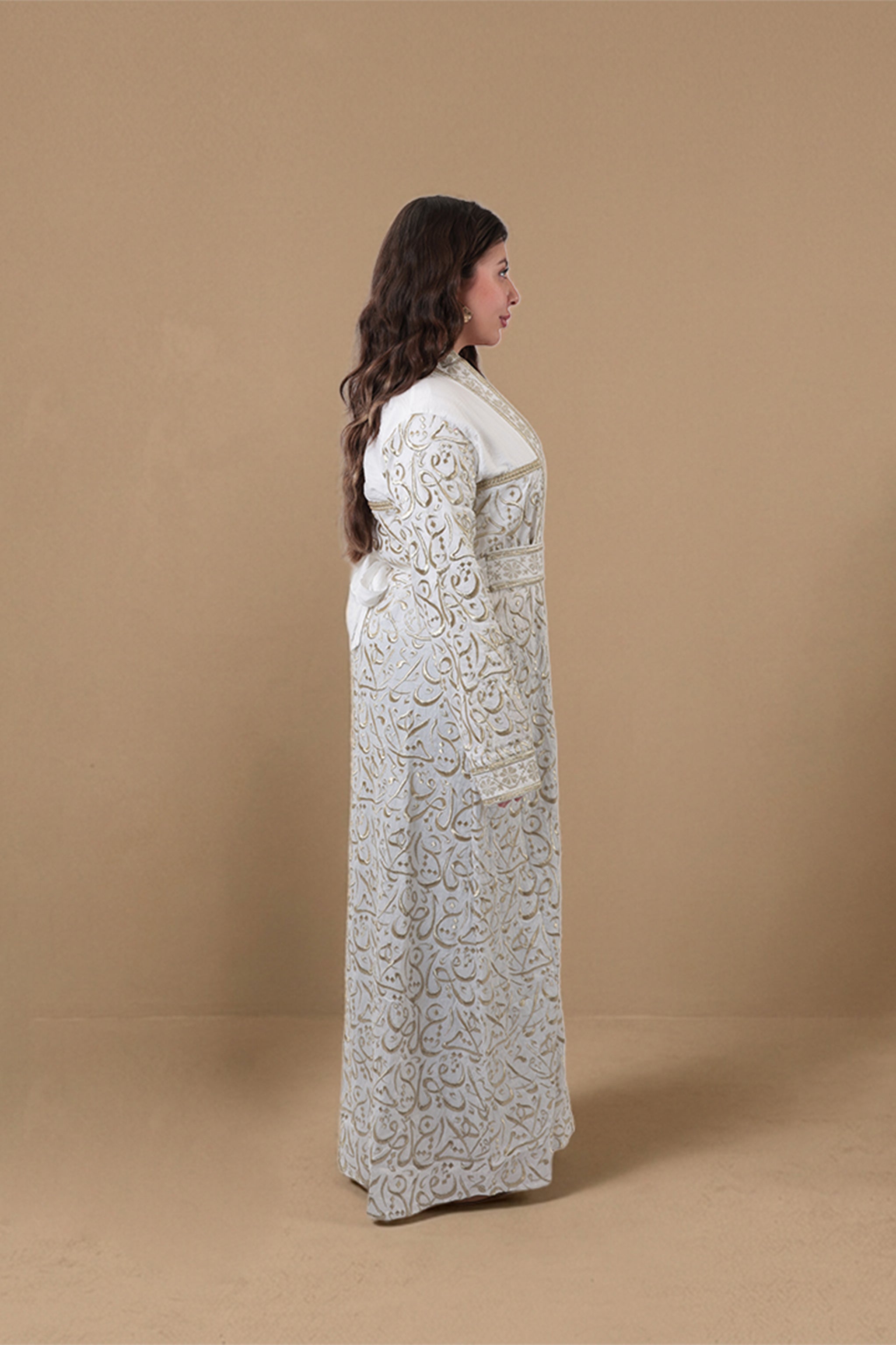 Asmahan — Arabic Calligraphy Abaya (Full Body) | White