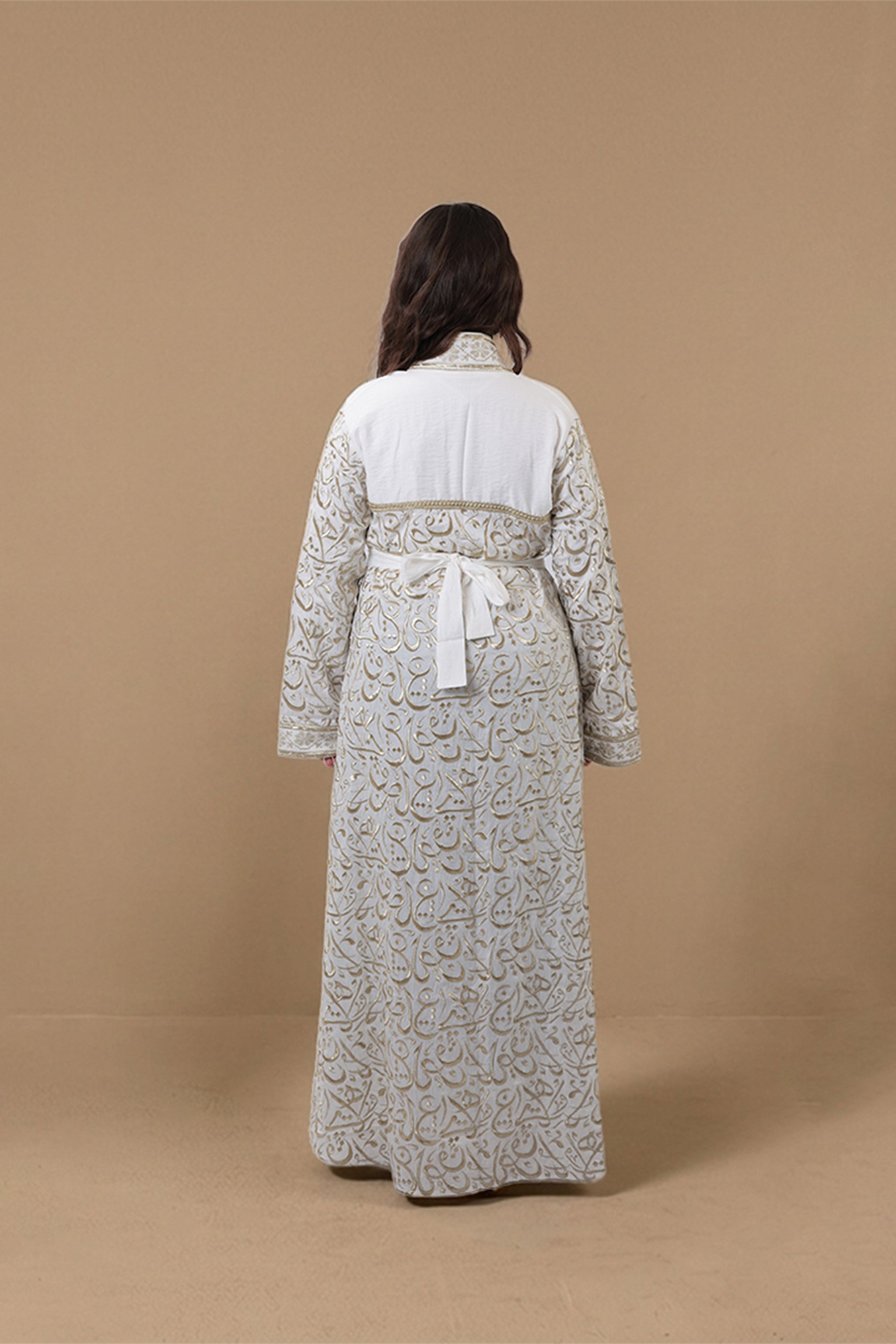 Asmahan — Arabic Calligraphy Abaya (Full Body) | White