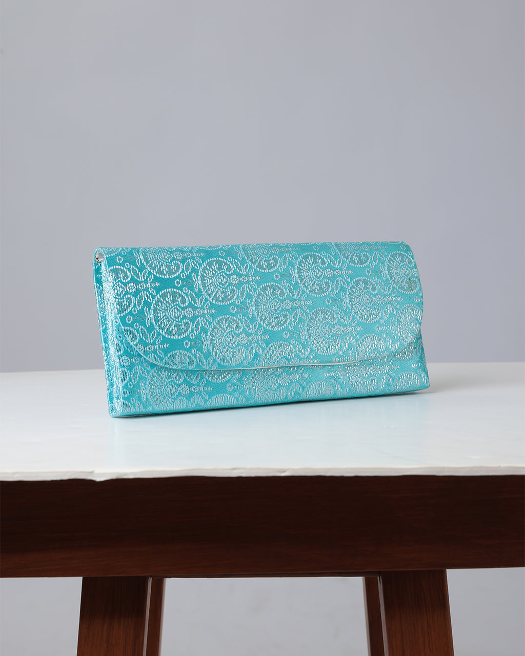 Hind — Damascus Brocade Handbag | Turquoise