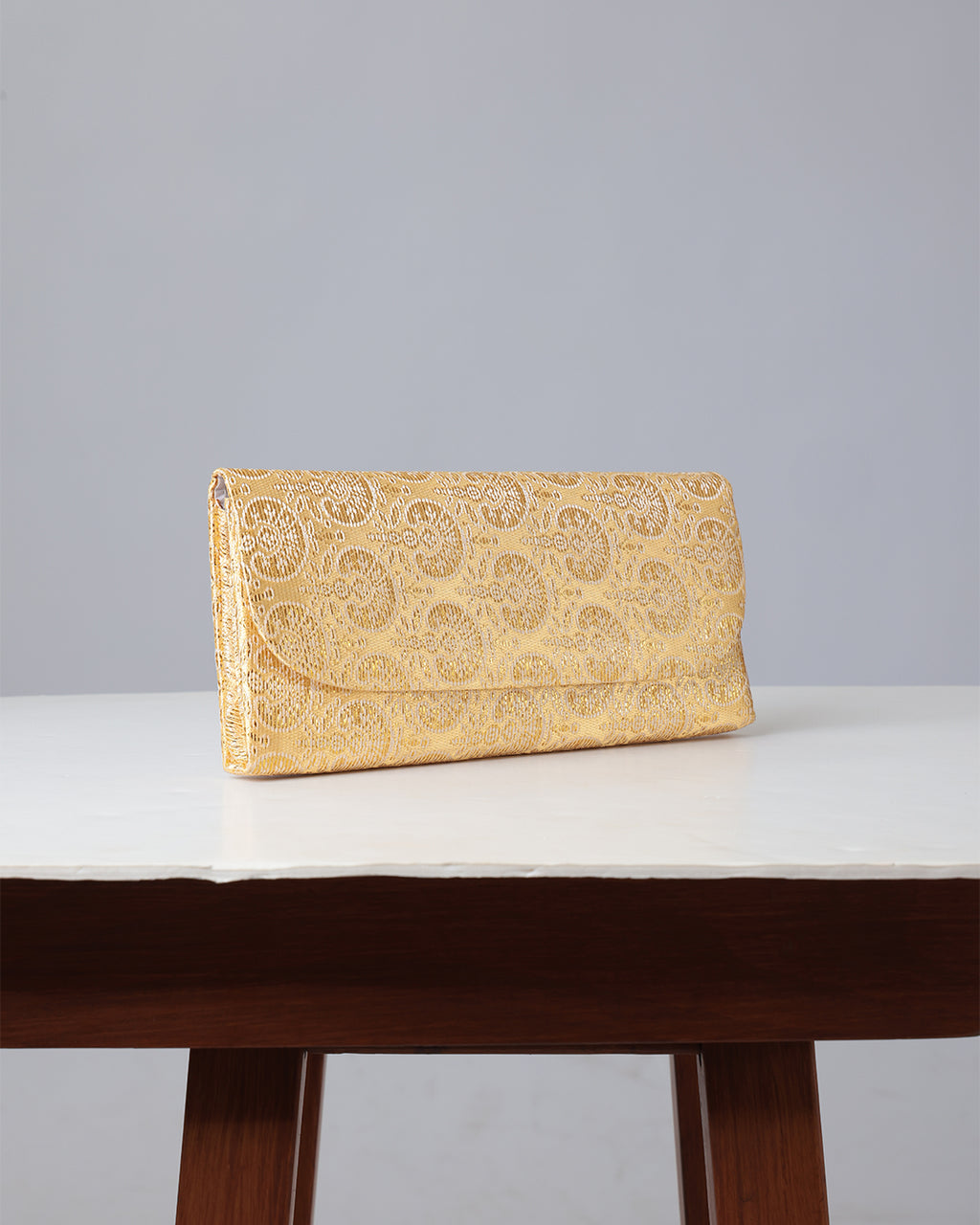 Hind — Damascus Brocade Handbag | Yellow