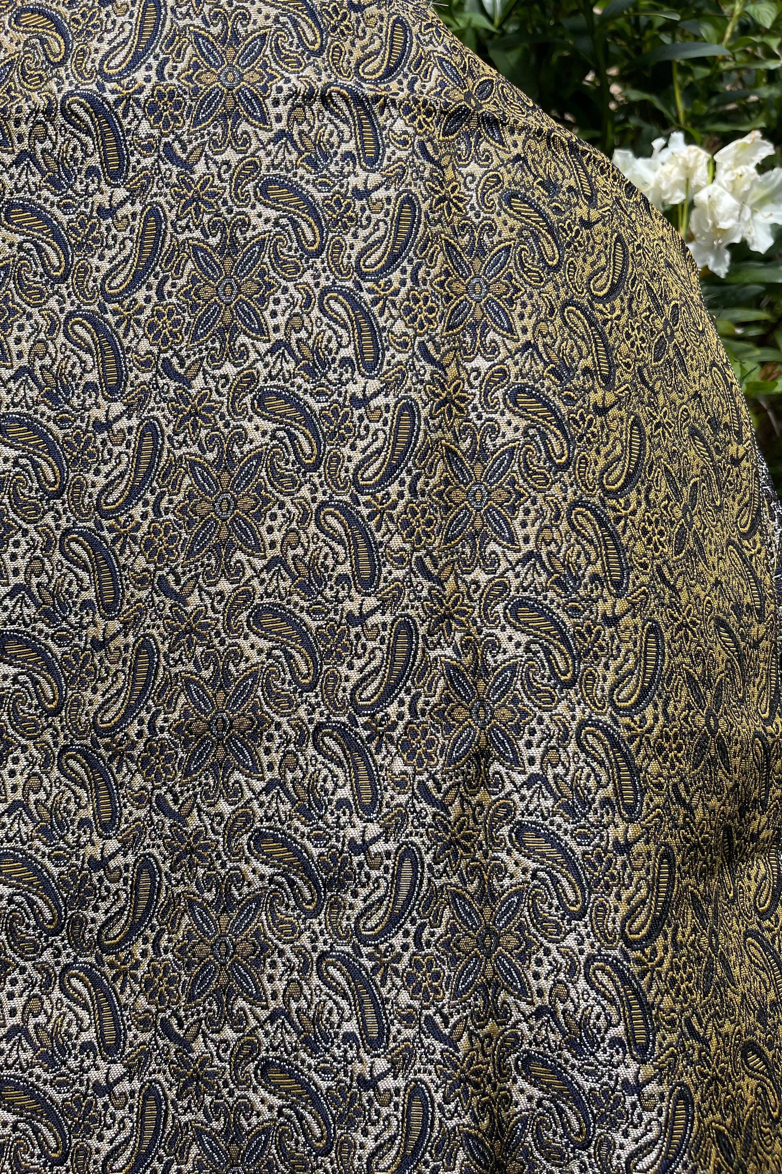 Adila — Damascus Mosaic Scarf | Navy