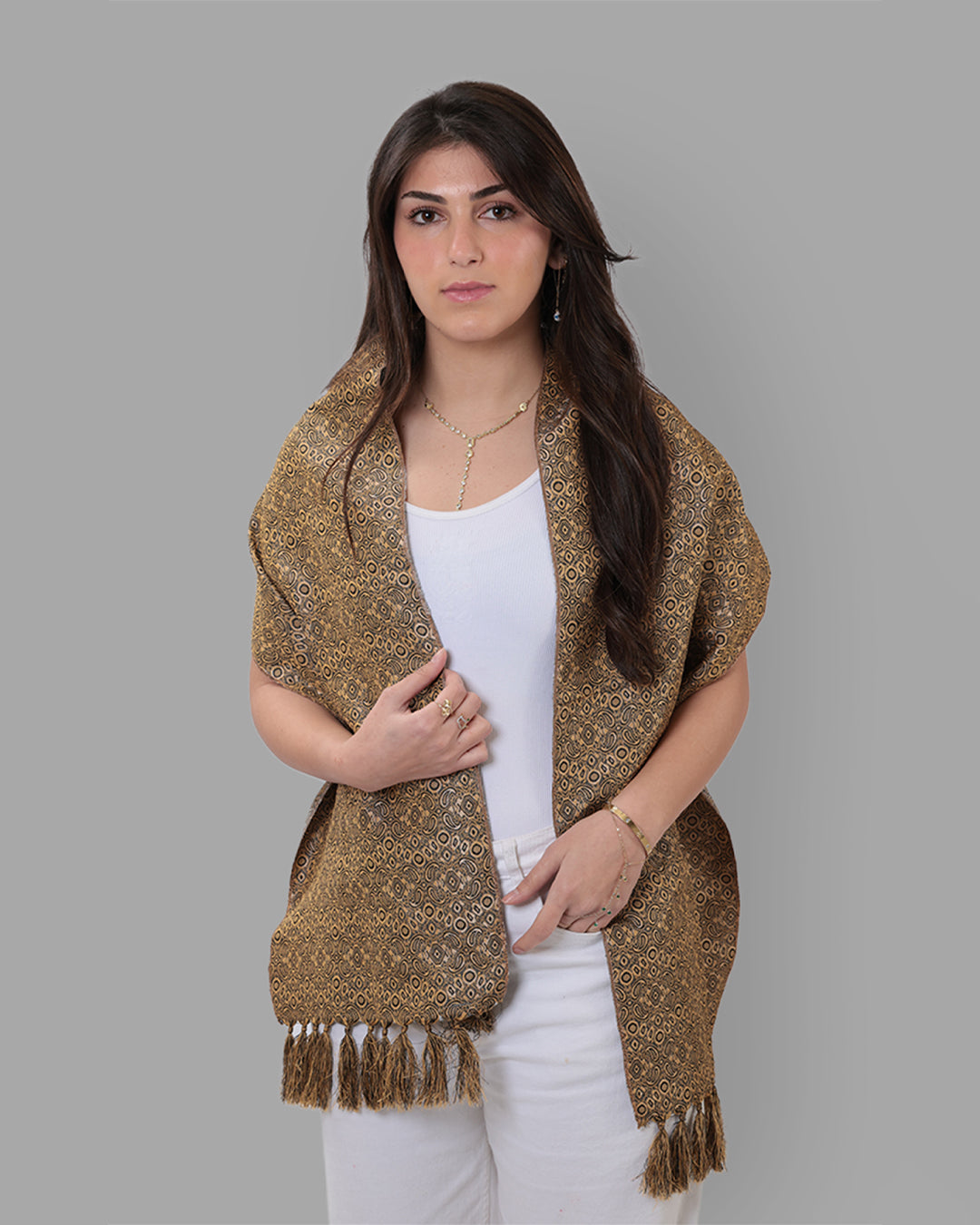 Adila — Damascus Mosaic Scarf | Yellow