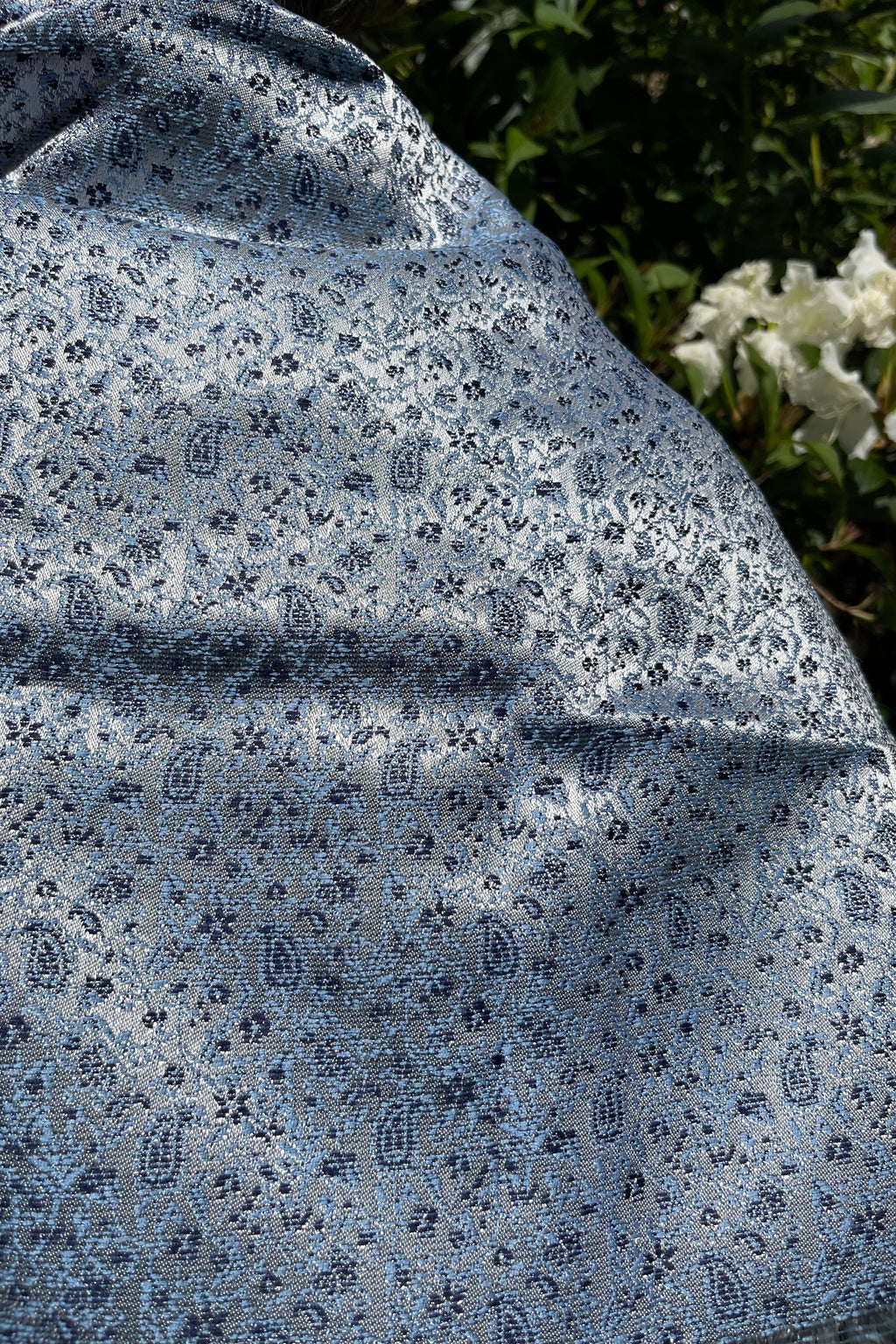 Elissar — Damascus Brocade Blend Scarf | Blue