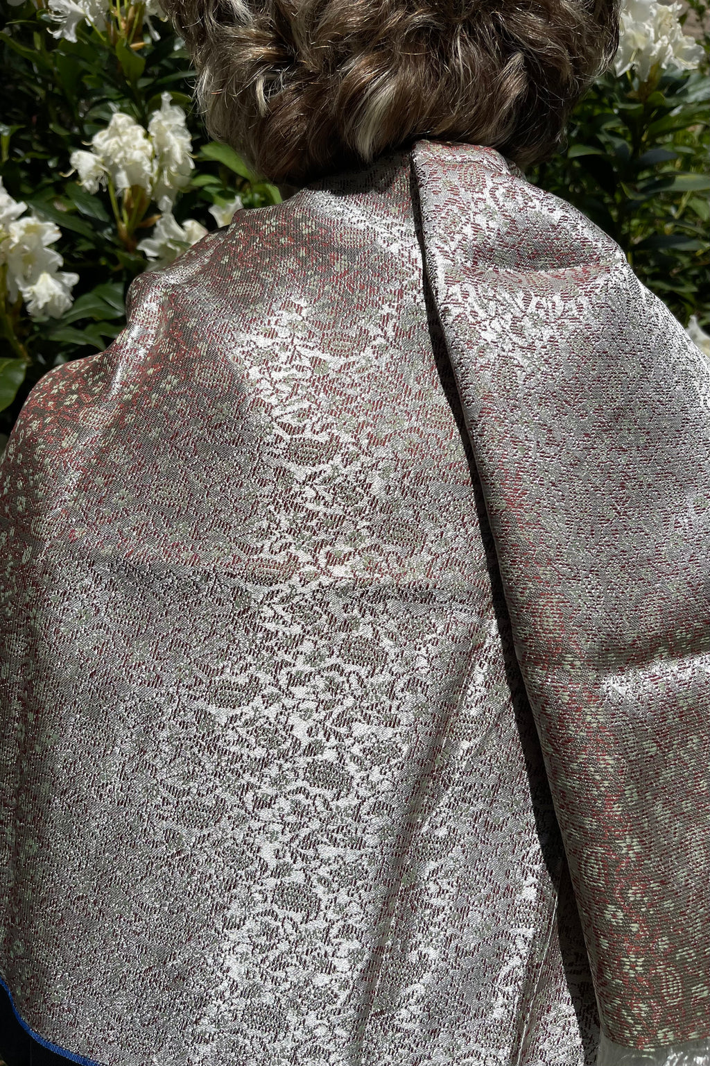 Elissar — Damascus Brocade Blend Scarf | Silver