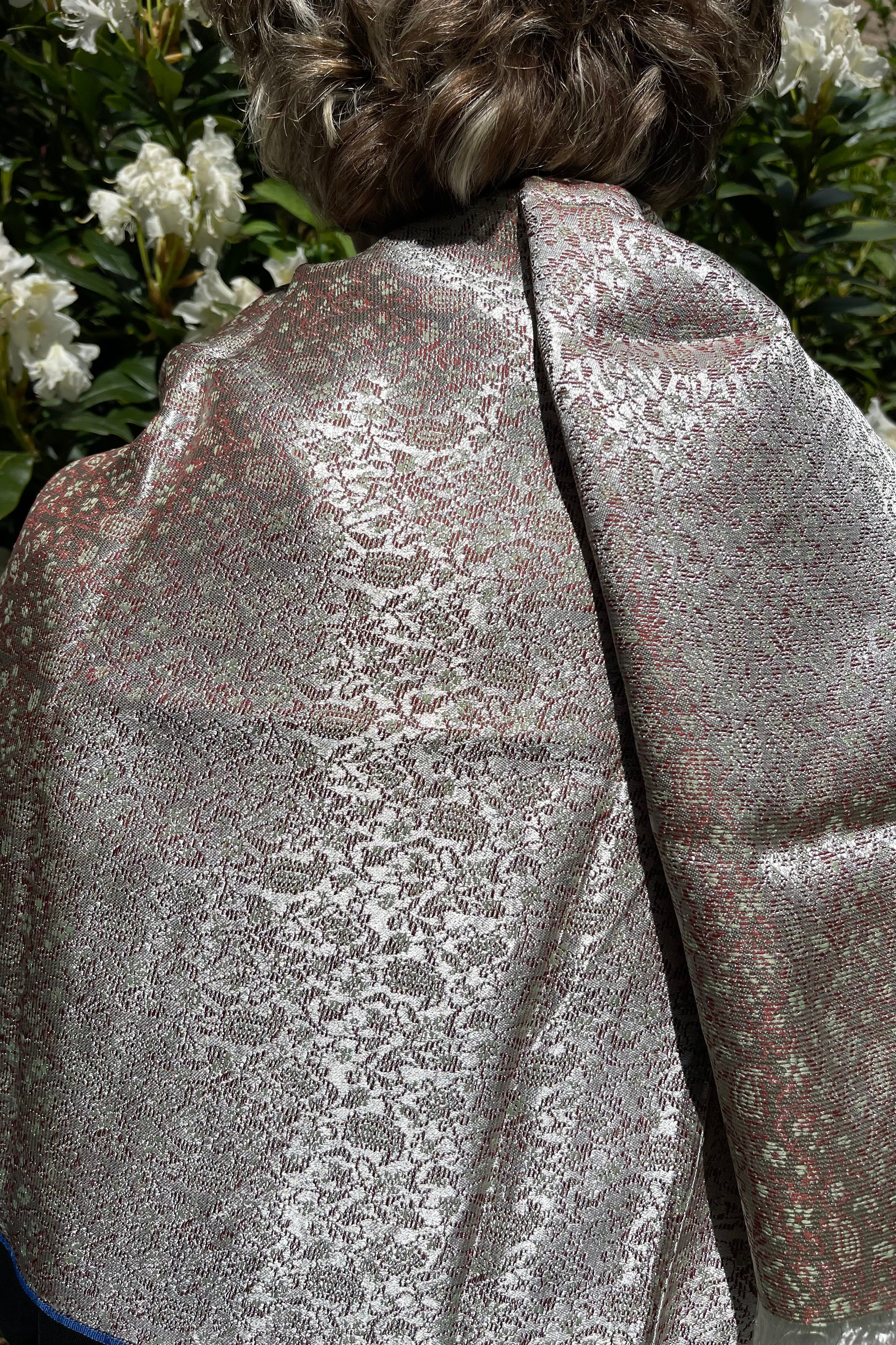Elissar — Damascus Brocade Blend Scarf | Silver