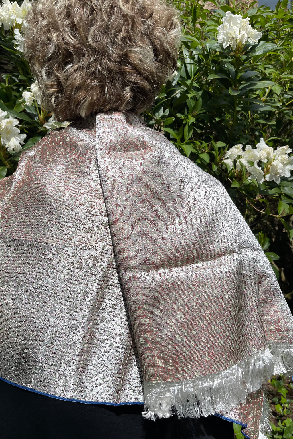 Elissar — Damascus Brocade Blend Scarf | Silver