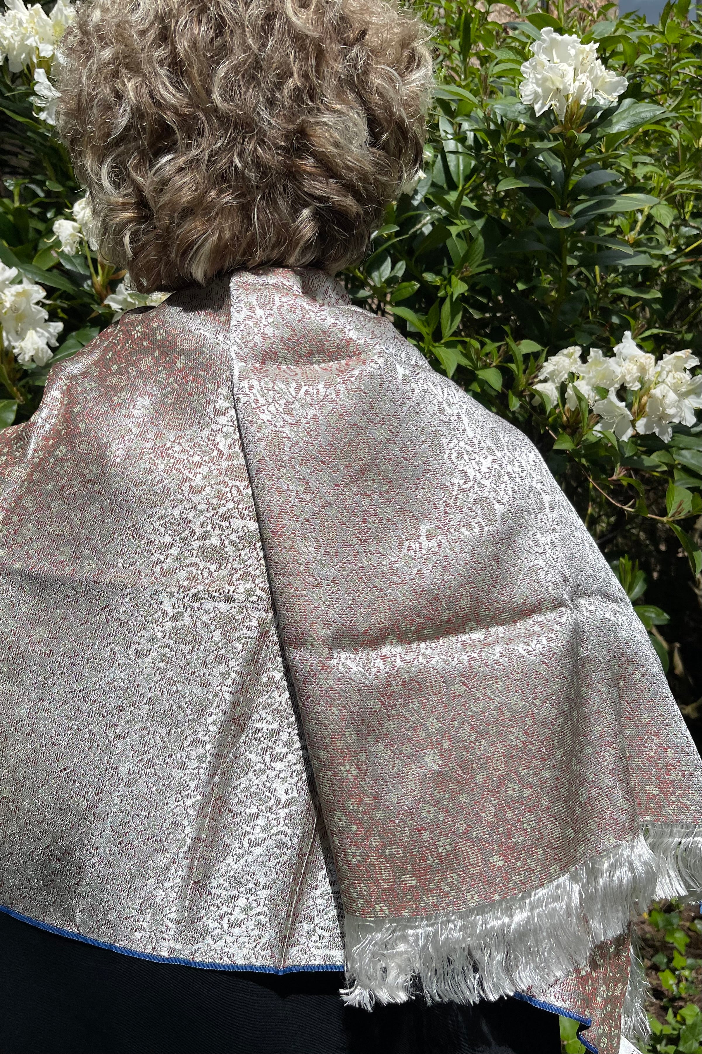 Elissar — Damascus Brocade Blend Scarf | Silver