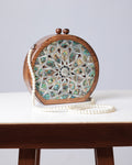 Sukayna III — Damascus Mosaic Wood & Seashell Handbag