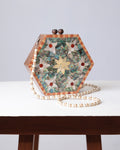 Sukayna I — Damascus Mosaic Wood & Seashell Handbag